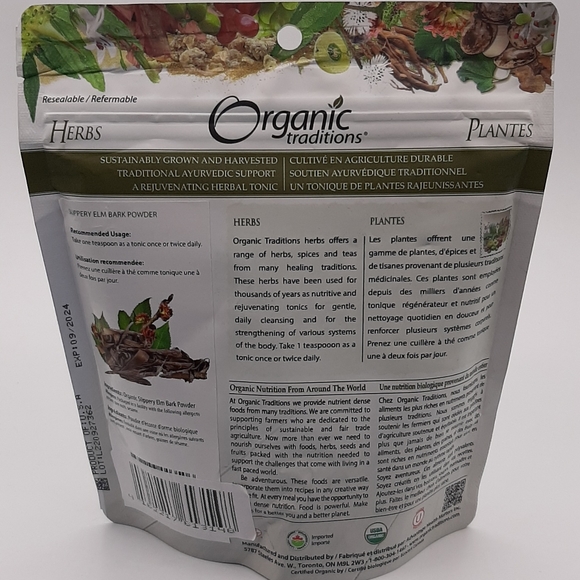 NEW Organic traditions Slippery Elm Bark Powder 200g Expire 09/2024 - Picture 5 of 8